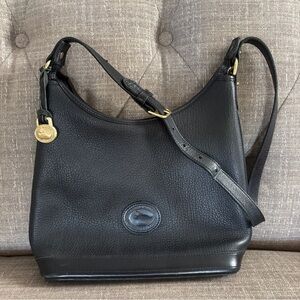 Dooney and Bourke vintage 1980s Black Leather Shoulder Bag small hobo